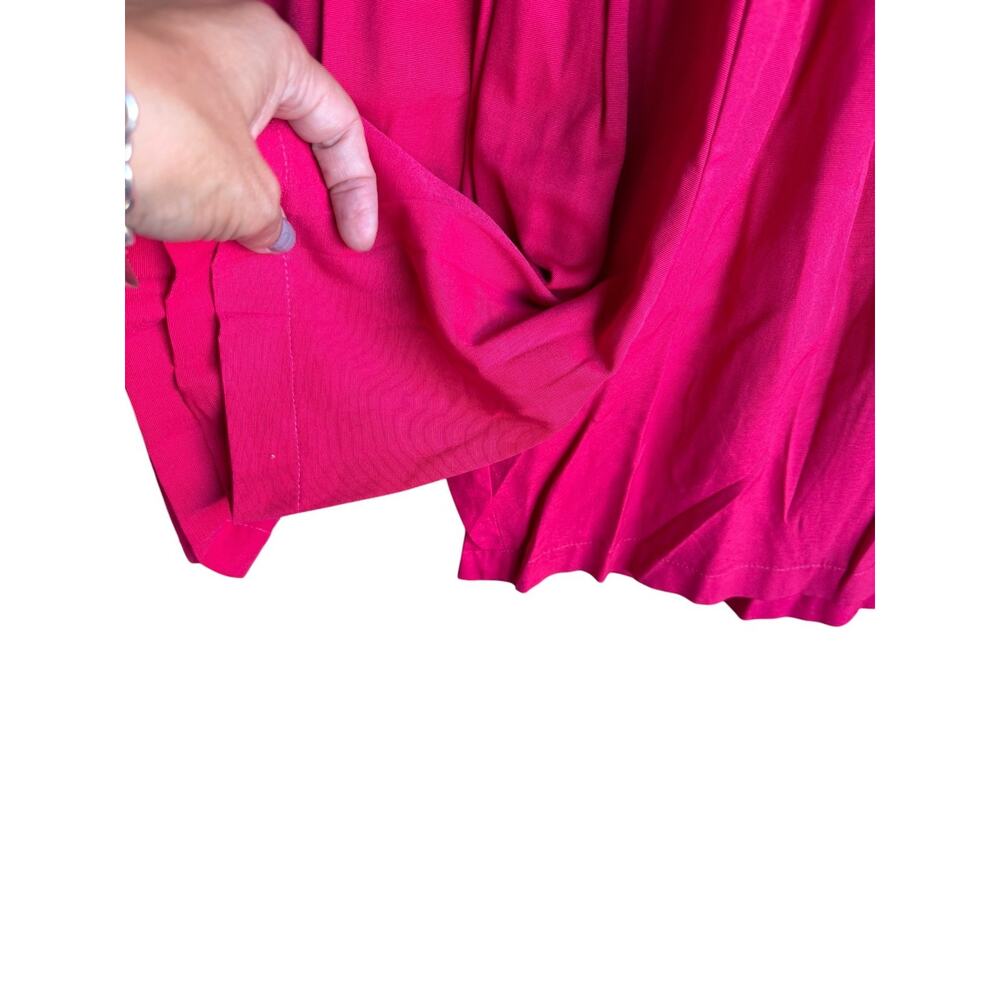 SM Fashion Women's Pleated Short Side Zip High Waisted Fuchsia Pink Small - Picture 3 of 5
